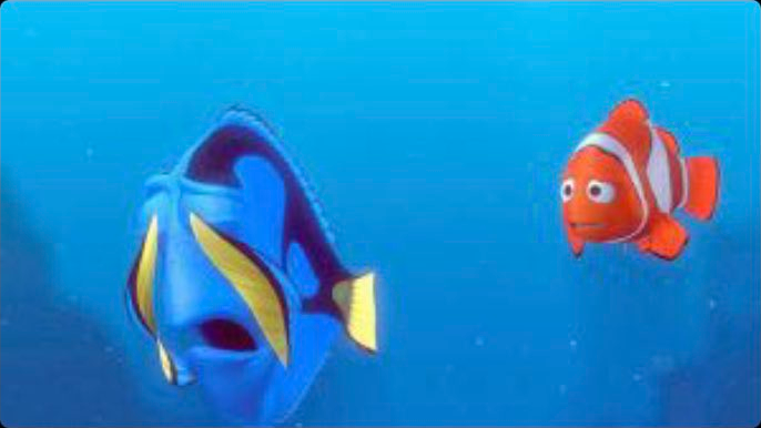 Dory from Finding Nemo, looking distraught.